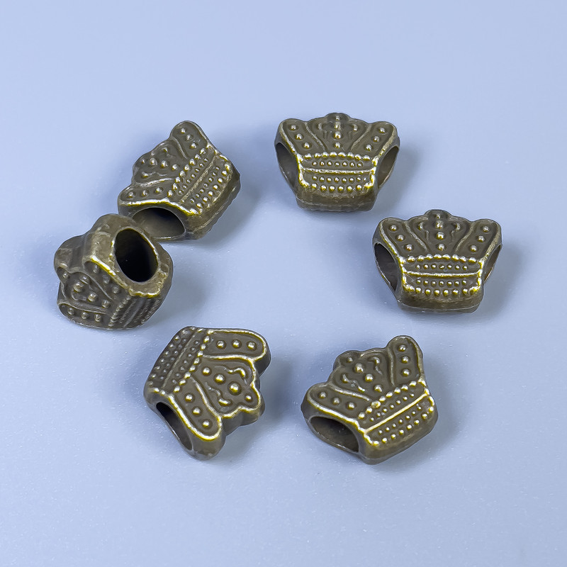 Bead-insert 'Crown' Bronze-colored, diameter 11x10x6mm +/- hole, diameter 4mm +/- packaging 11 pcs