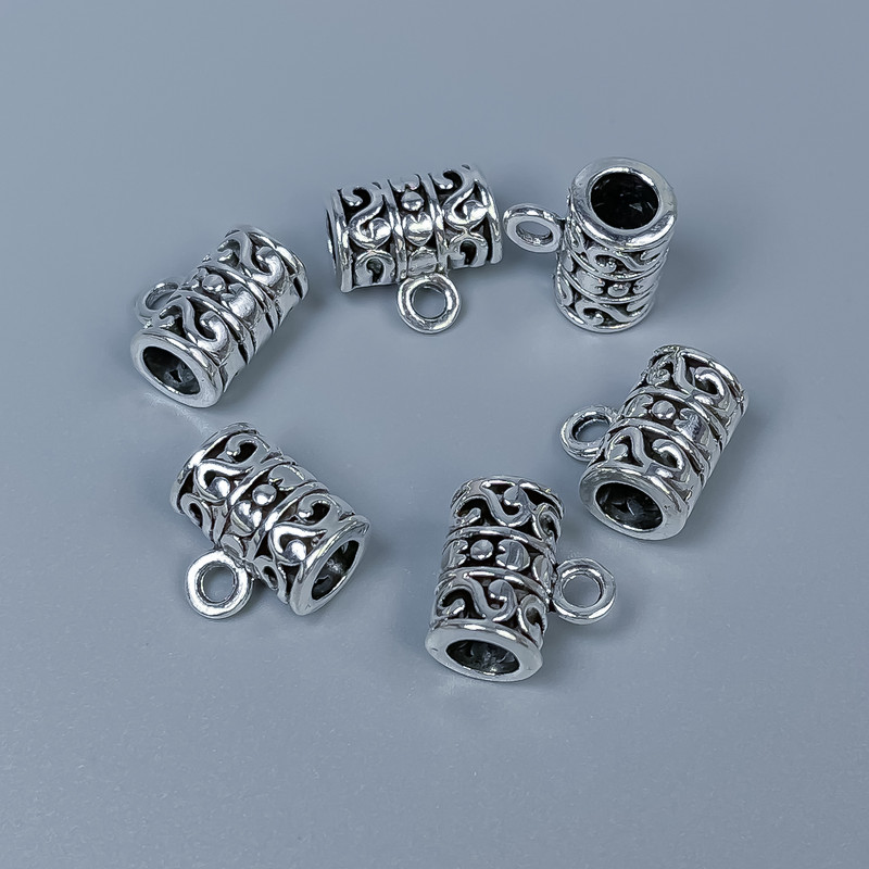 Bail hardware, metal color silver, size 14×13×8 mm +/- holes, diameter 5 mm +/-, diameter 2.5 mm +/- packaging 10 pcs
