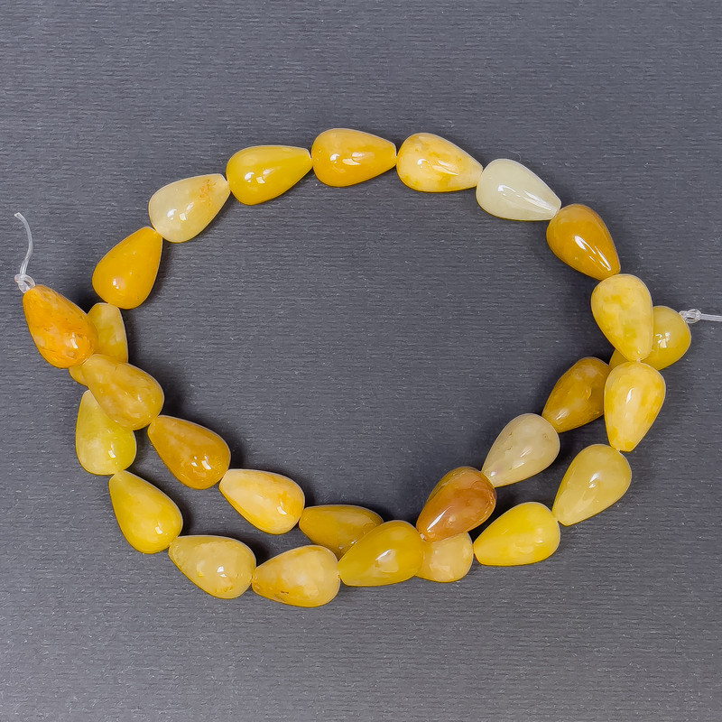 Honey Calcite Beads, Natural Stone, Teardrop, 15×10 mm, hole about 1 mm, length about 40 cm