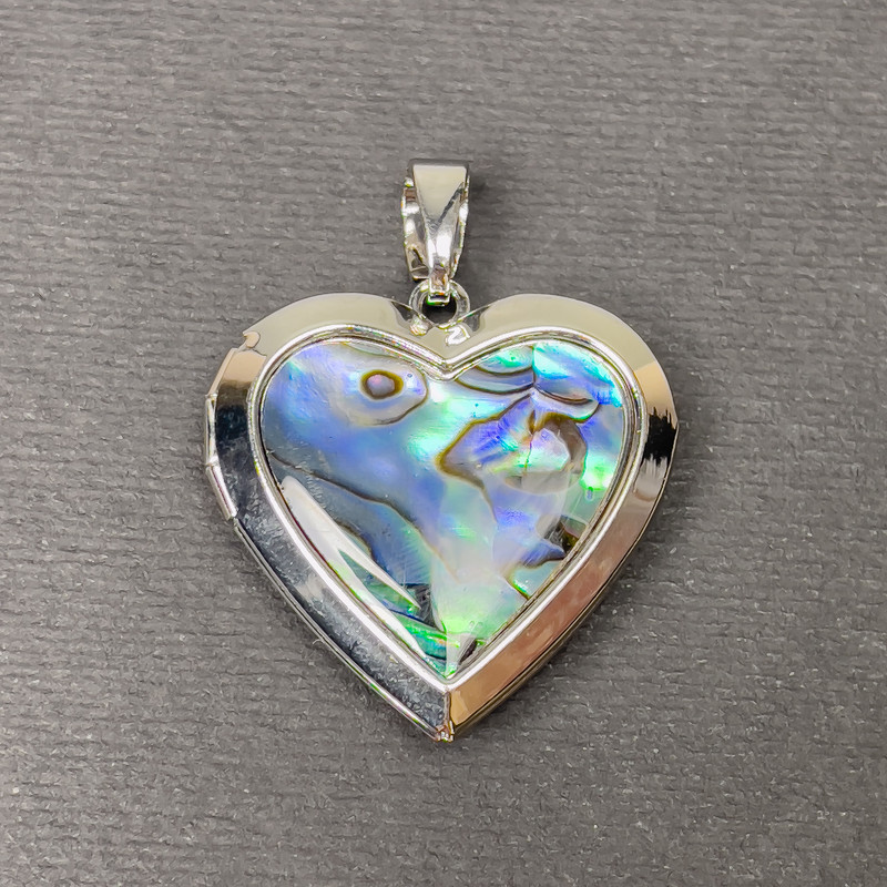 Halite Heart Pendant in Silver-Toned Metal, 29x28mm ± for Photo Storage