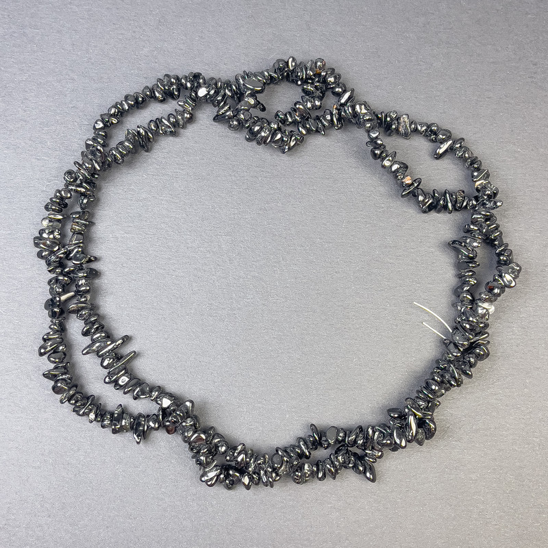 Намистини Агат крихта 6х3мм+-на волосіні, довжина 88см+