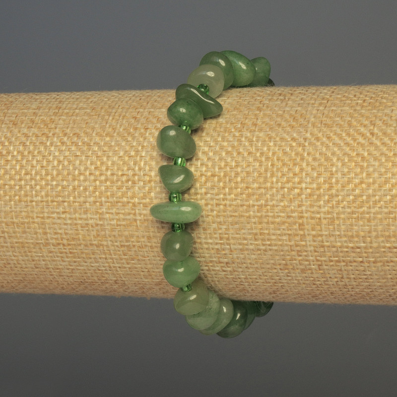 Faceted Jade Bracelet, 9–12×6 mm beads, length 18 cm, stretch