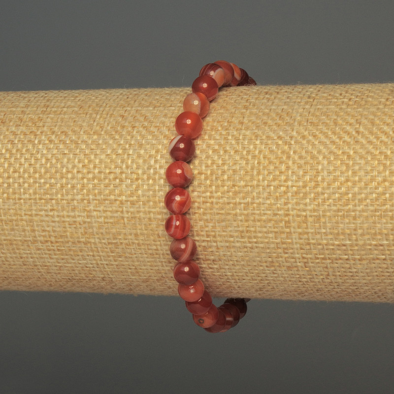 Браслет Агат гладка кулька, діаметр 6мм+-, довжина 18см+- стрейч