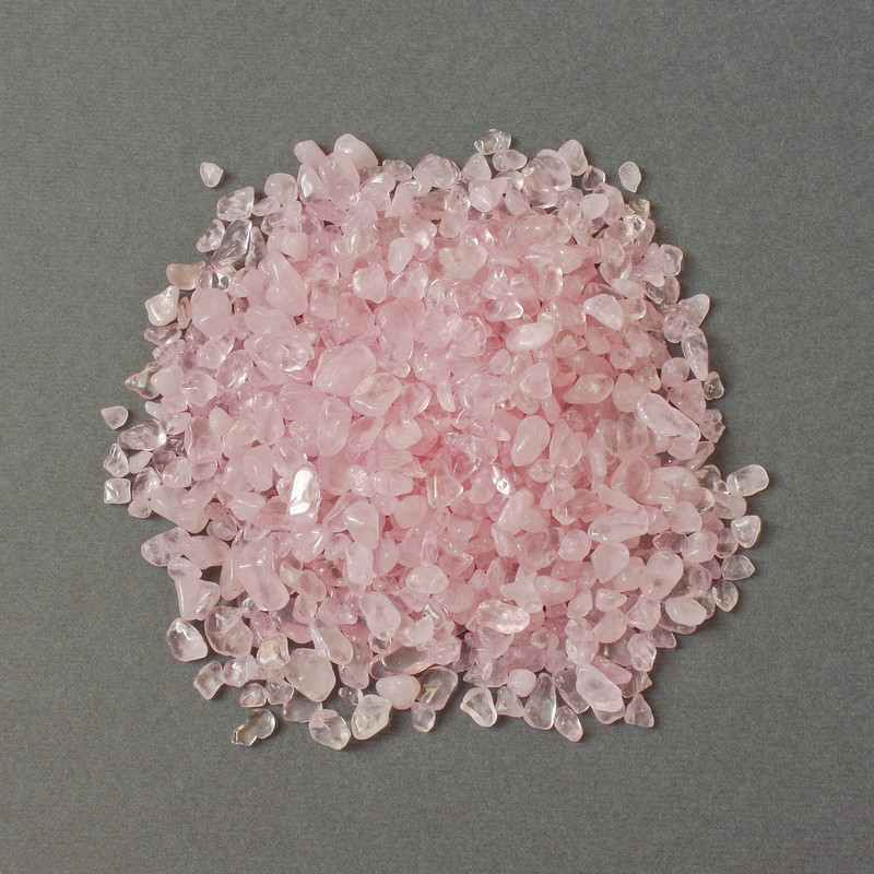 Natural Pink Quartz Chips, Undrilled, 3-9×3-6 mm ± (per 100 g ±)