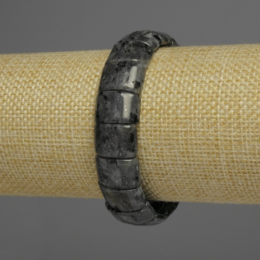 Labradorite bracelet with natural stone links, diameter 15x10 mm, length 18 cm, stretch