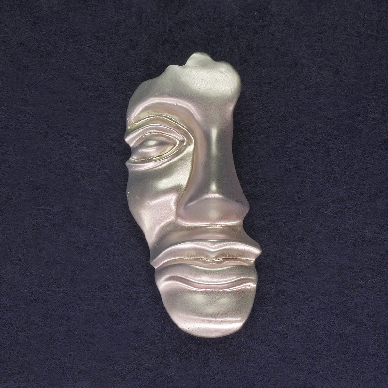 Брошка Акцент Особа колір срібло 55х24мм+- сріблястий метал