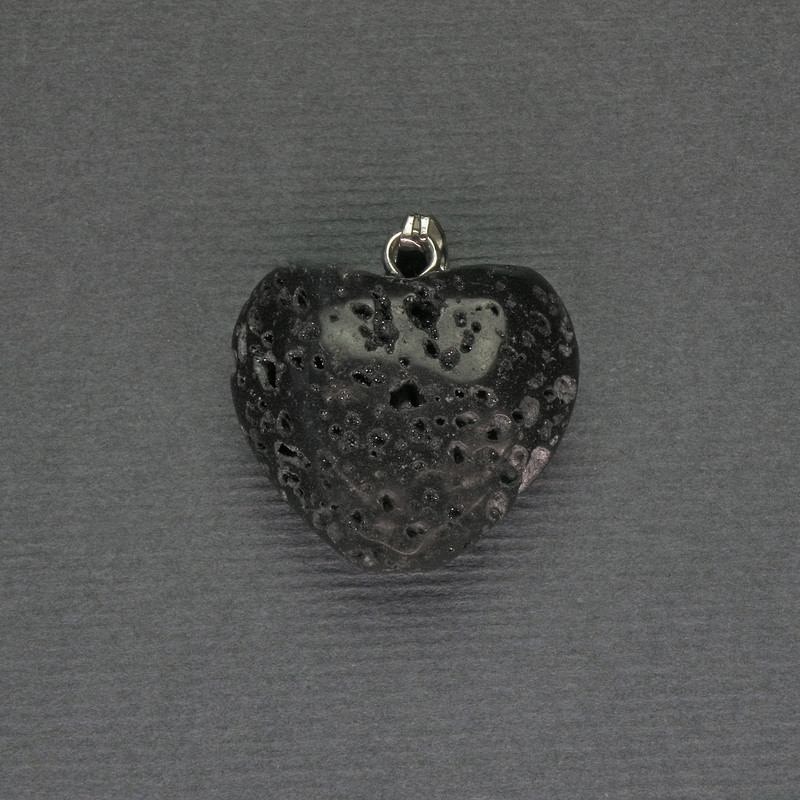 Lava Heart Pendant 20x20x25mm+- Silver-colored metal