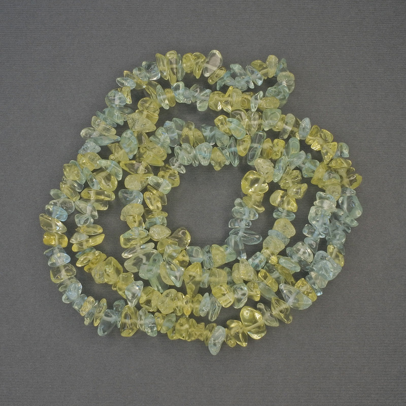 Assorted Beads - Tinted Crystal on Thread, size 6-10×2-4 mm, length 80 cm+