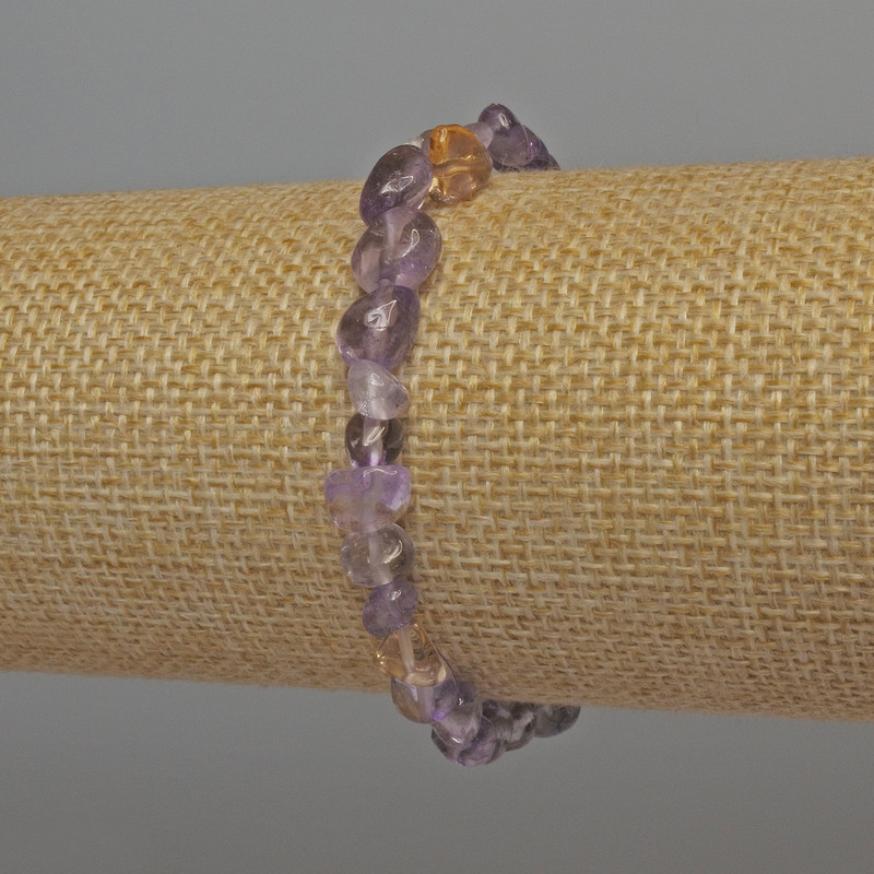 Ametrine Faceted Bracelet, Diameter 7-9x7 mm, Length 18 cm +/- Stretch