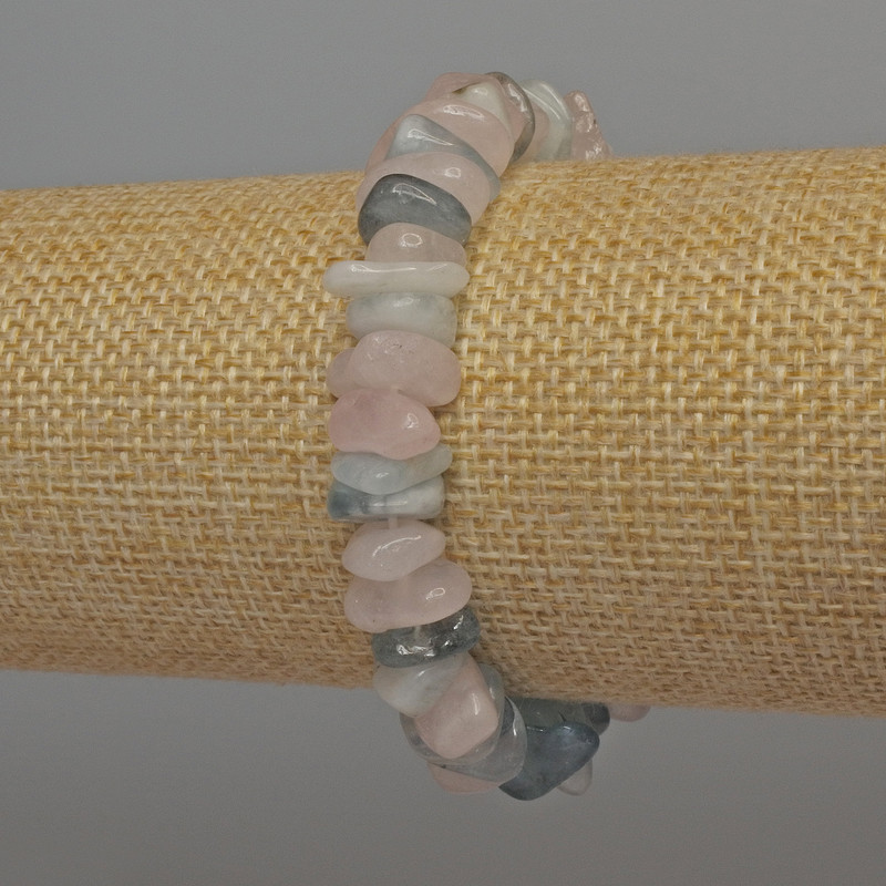 Morganite Chips Bracelet, 18 cm Stretch