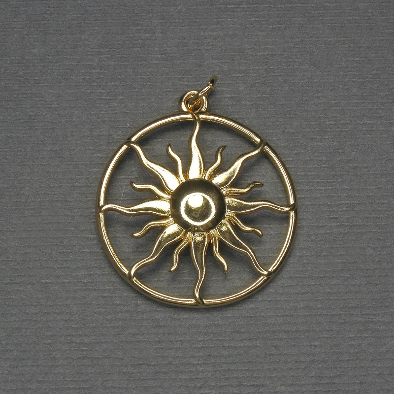 Pendant Star in golden metal, diameter 24 mm, length 30 mm