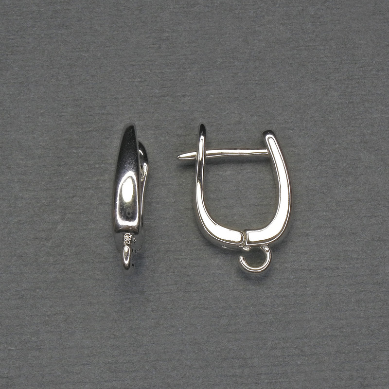 Ear hooks for earrings in silver-colored metal 16×3 mm+ - pair