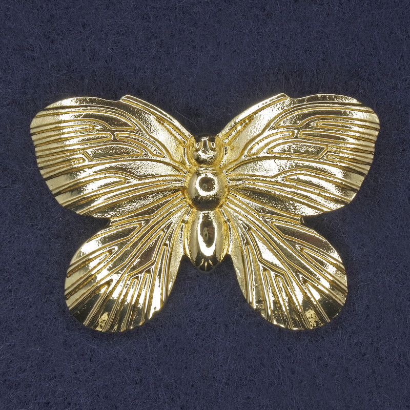 Butterfly Brooch gold-toned metal 42x30mm+