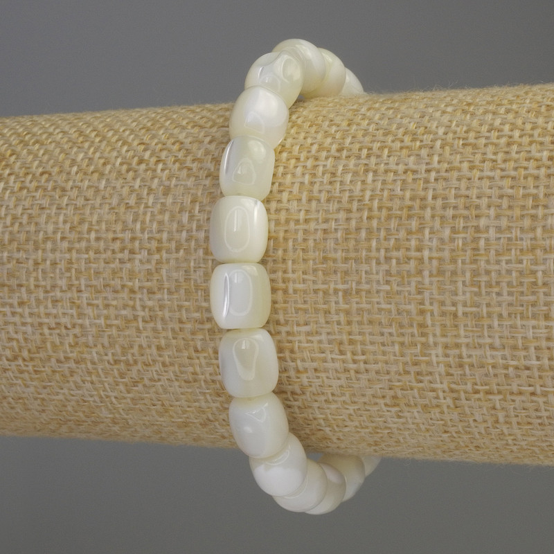 Barrel-shaped Pearl Bracelet, diameter 8×7.5 mm, length 18 cm, stretch