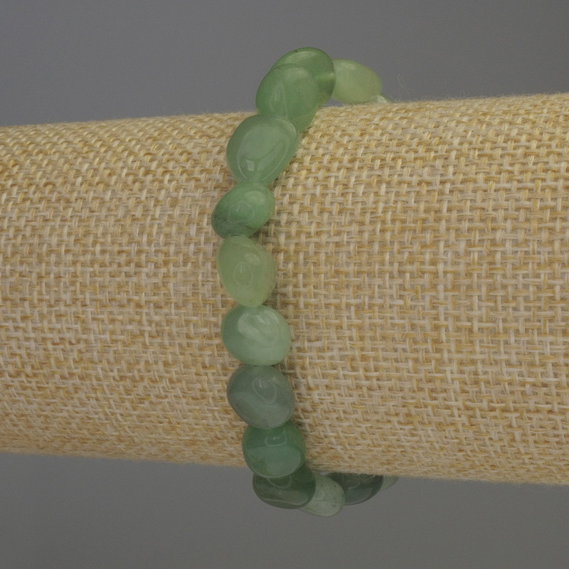 Faceted Jade Bead Bracelet, 12x8 mm, 18 cm Stretch