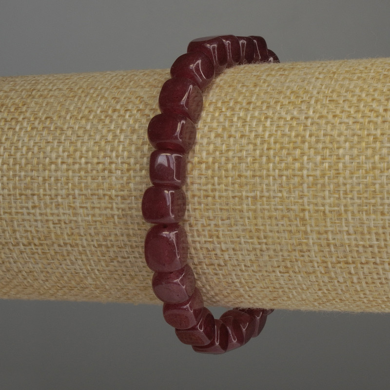 Tourmaline Cube Bracelet, 7x7 mm, 18 cm Stretch