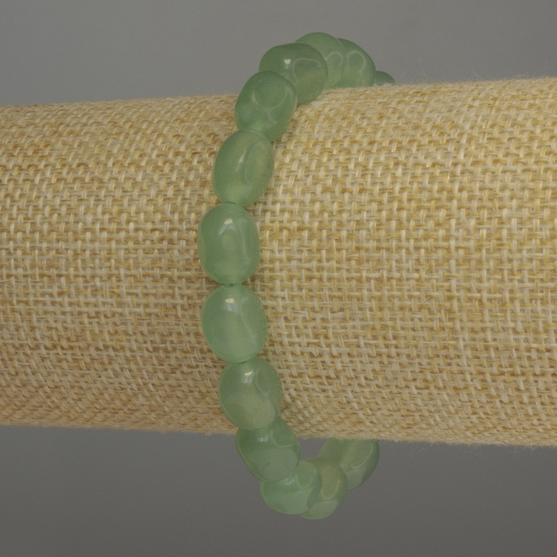 Jade bracelet with faceted beads, diameter 11×8 mm, length 18 cm stretch