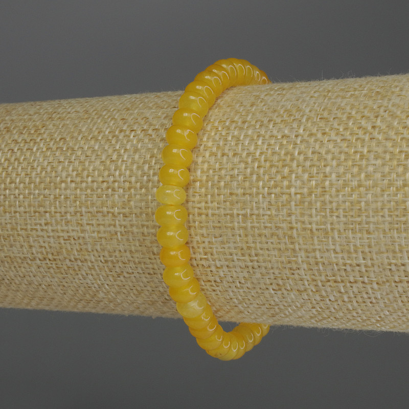 Citrine Rondelle Bracelet, diameter 6x4 mm, length 18 cm stretch