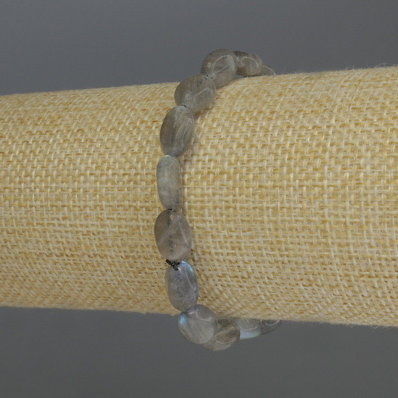 Labradorite bracelet, faceted beads, diameter 10×8 mm, length 18 cm, stretch