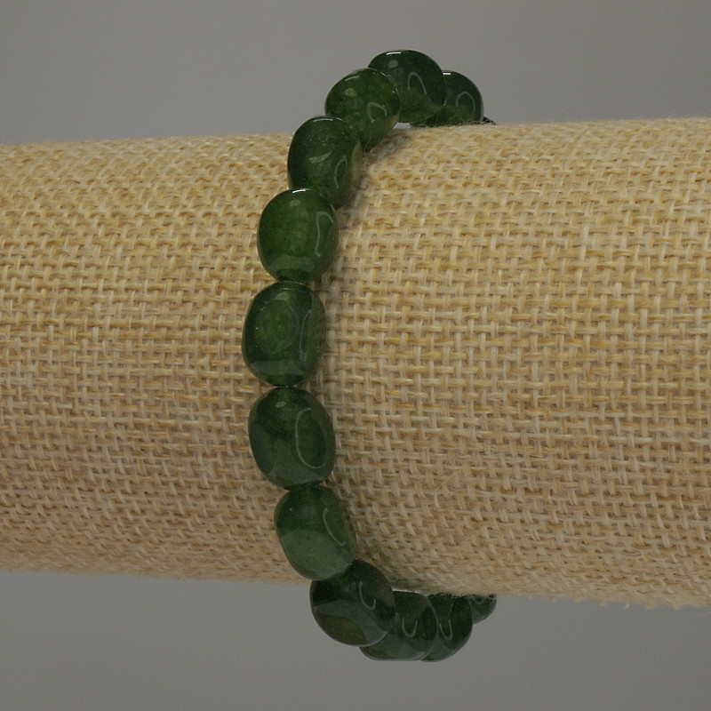 Chrysoprase faceted bracelet, 11x8 mm, 18 cm stretch