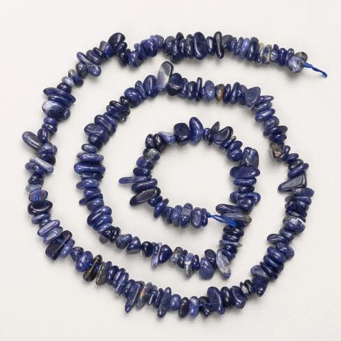 Natural lapis lazuli beads, natural stone chip on thread, diameter 6x2 mm, length 38 cm +