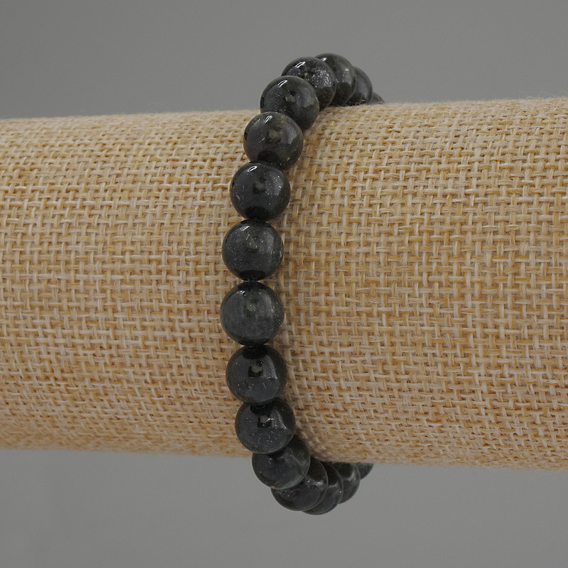 Emerald Fuchsite Bracelet (Muscovite) Smooth Bead, 8 mm diameter ±, 18 cm length, Stretch