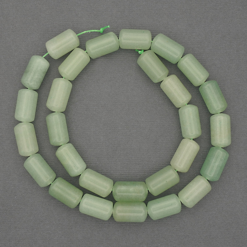 Natural nephrite cylindrical beads, diameter 14×8 mm, length 39 cm
