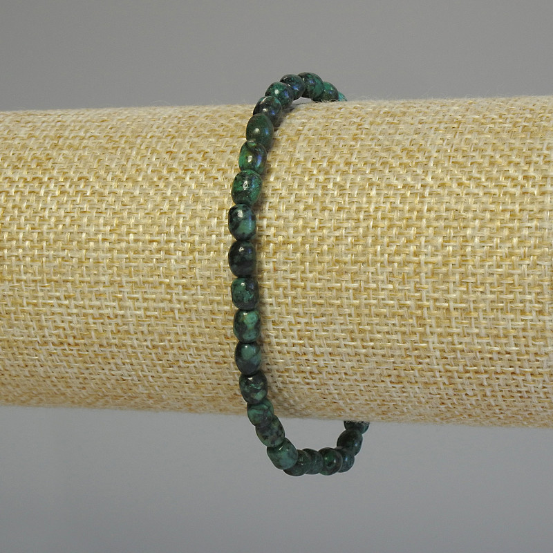 Faceted African Turquoise Bracelet, bead diameter 5.5×4 mm, length 18 cm, stretch