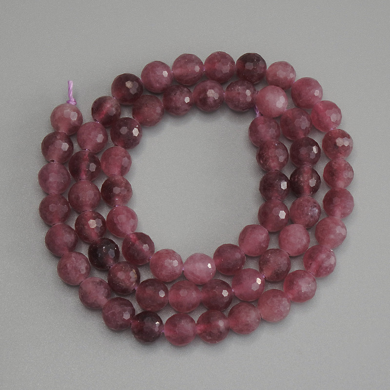 Tourmaline Beads, Faceted Ball 6mm +/- on Thread