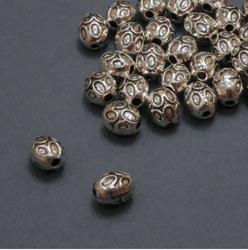 Bead Insert Fittings, inner diameter 1.5 mm + -, size 5.5×7 mm + -, packaging 20 g 28 pcs (+ -)