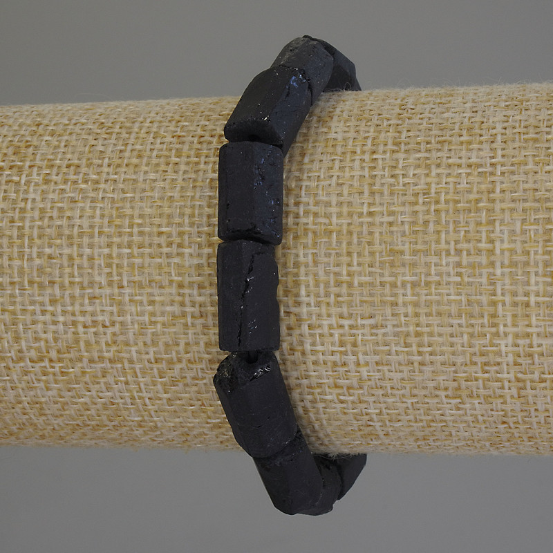 Shell Tourmaline Bracelet, Faceted Cut, Diameter 14x8 mm, Length 18 cm, Stretch