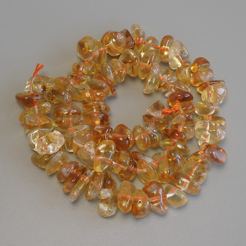 Citrine Briolette Beads, diameter 10-12×6-8 mm, length about 38 cm on a thread
