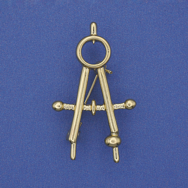 Compass Brooch in Gold-Tone Metal 41×24 mm+