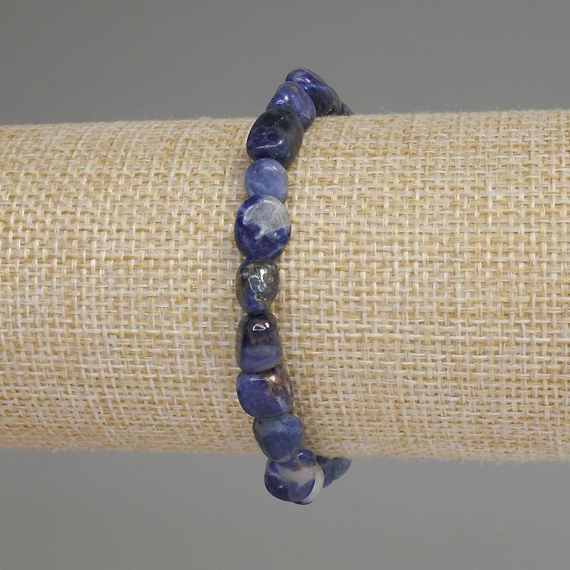 Sodalite bracelet, faceted beads, bead diameter 7-11×7-8 mm, length 18 cm, stretch