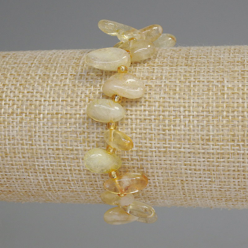 Citrine Faceted Bead Bracelet Butterfly, diameter 10-18×5-7 mm ±, 3 mm beads ±, length 18 cm ±, stretch