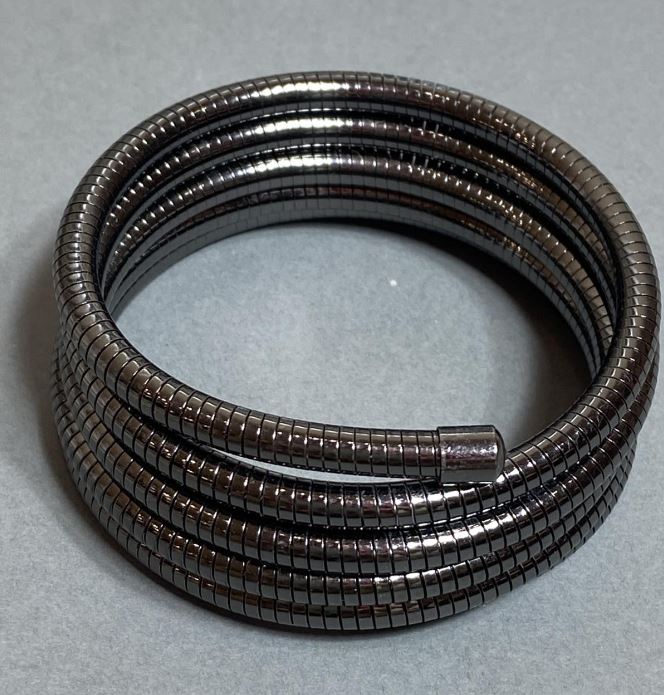 Gray elastic metal bracelet, 68mm diameter+
