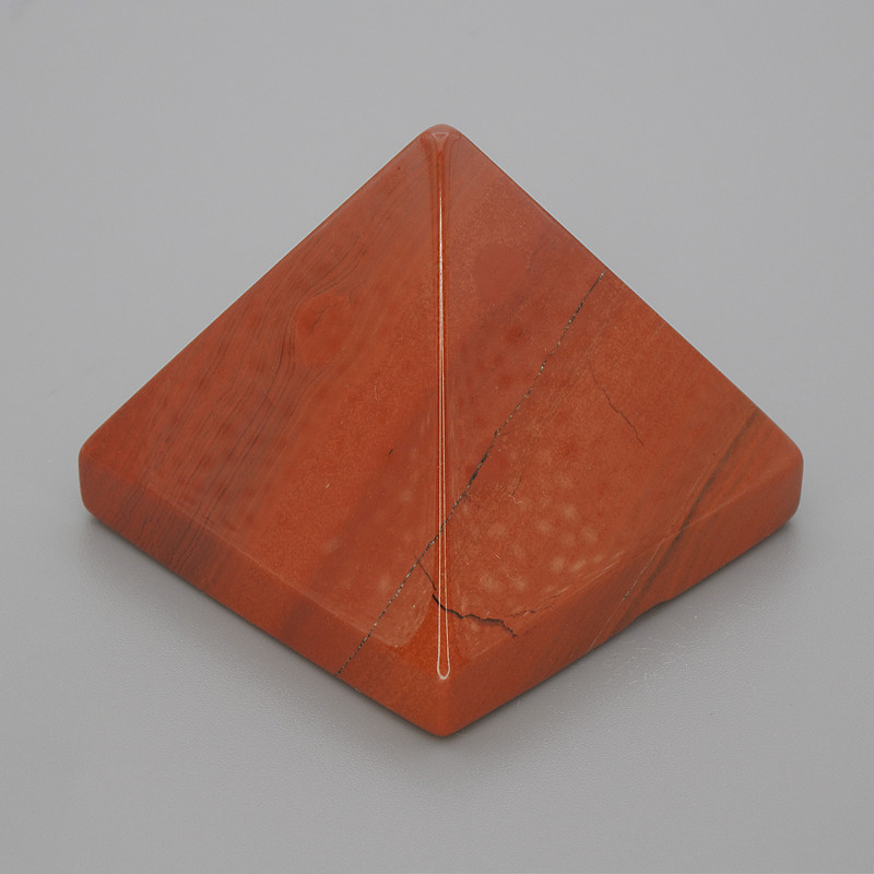 Red Jasper Pyramid, natural stone, 38×38 mm base, 33 mm height