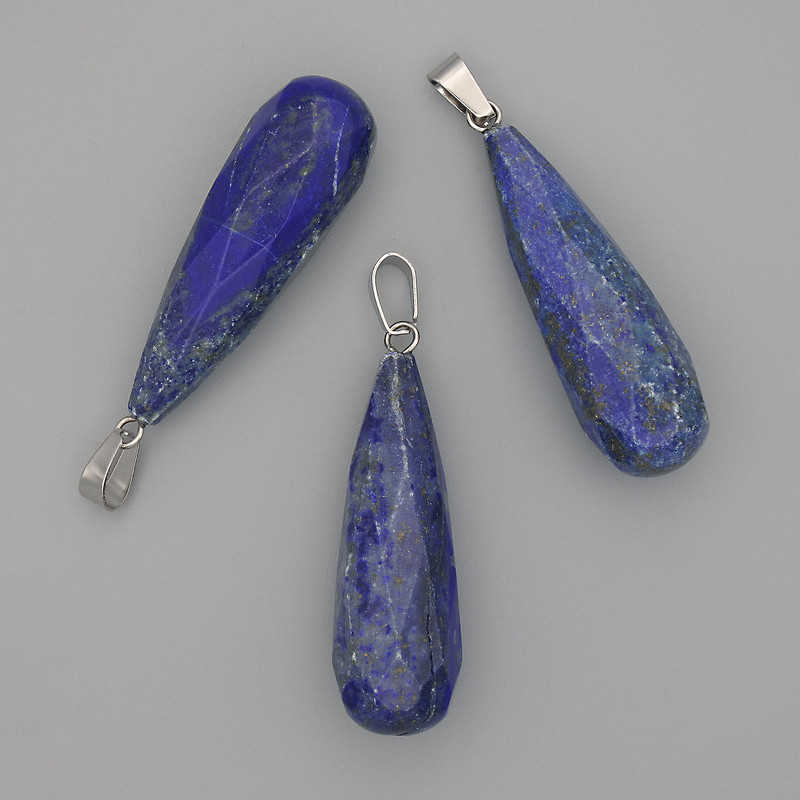 Azurite Pendant, Faceted Drop 53×42×14 mm+