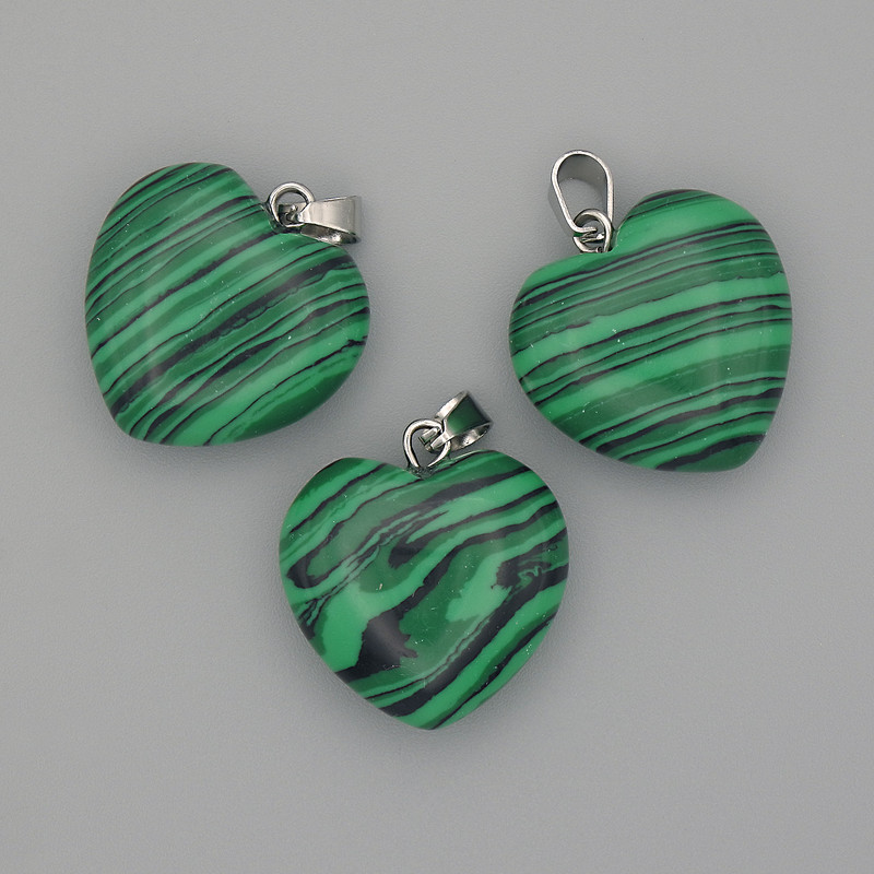Heart Pendant Malachite 20x20x25mm+