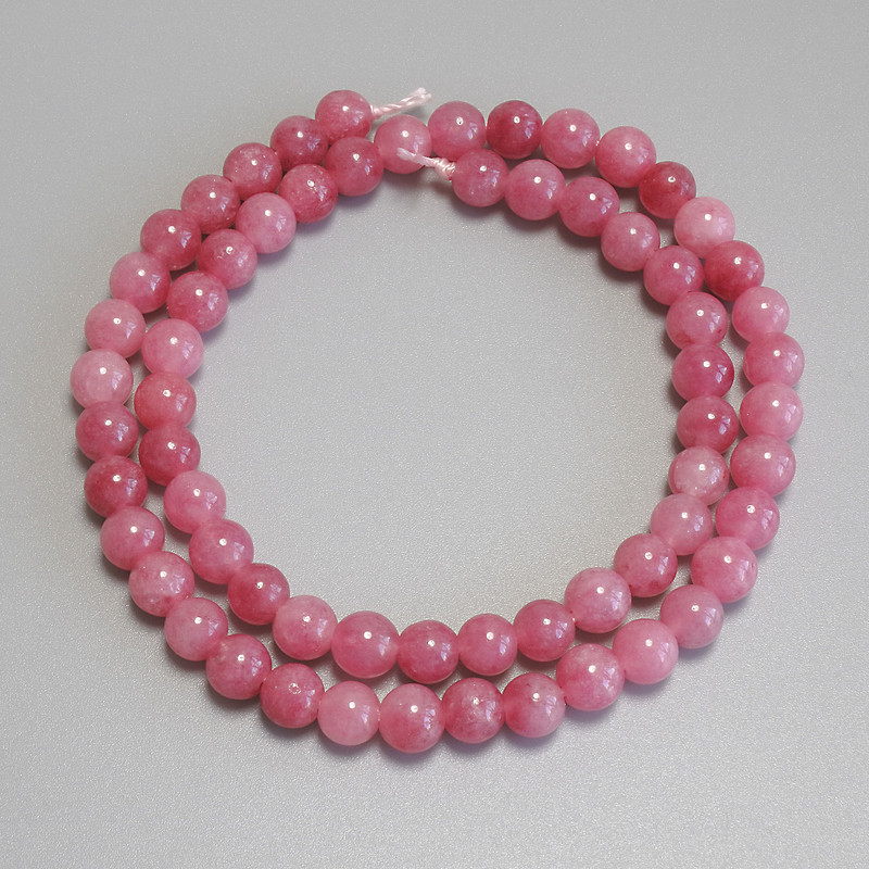 Tourmaline Beads, Smooth Round, 6 mm Diameter ± on Thread, 38 cm Length