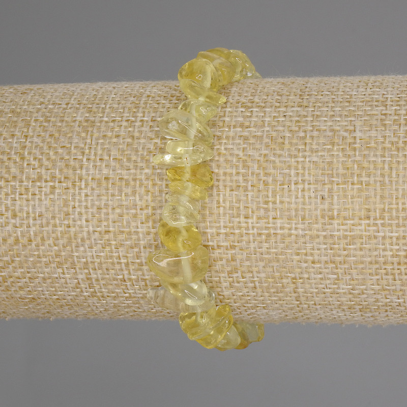 Citrine Chip Bracelet, diameter 8–15×2–6 mm, length 18 cm, stretch band