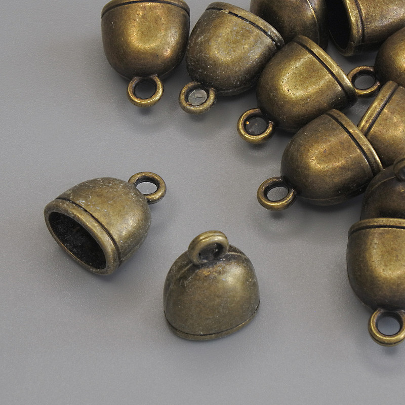 Bronze-Colored Bell Pendant, 14×11mm, packaging 12 pcs