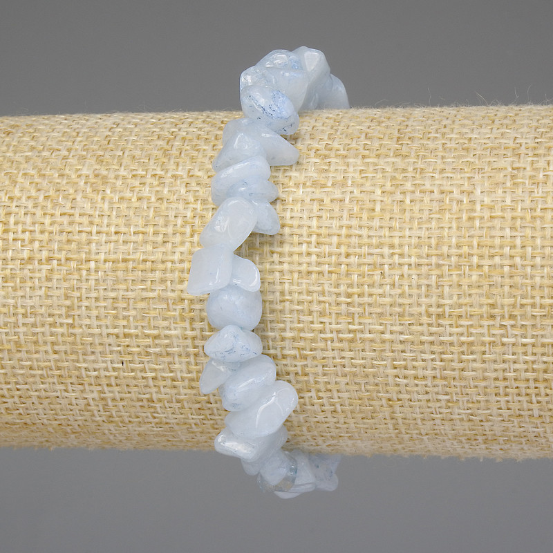 Aquamarine chip bracelet 7-8×4-7 mm, 18 cm stretch