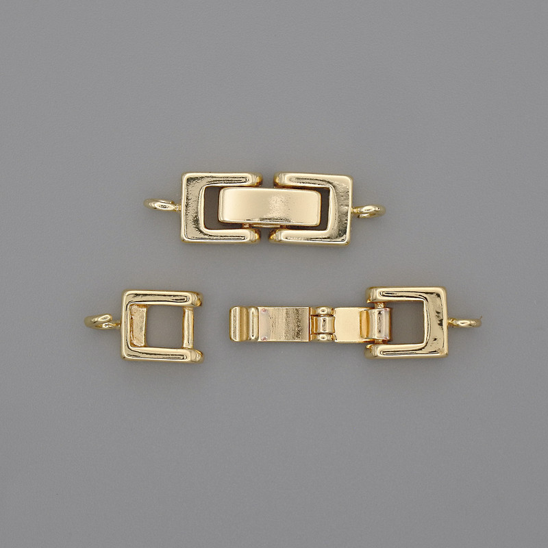 Clasp hardware, diameter 22x7 mm, gold-tone metal