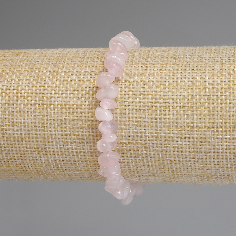 Rose Quartz Chips Bracelet 8-9x3-5 mm, length 18 cm, stretch