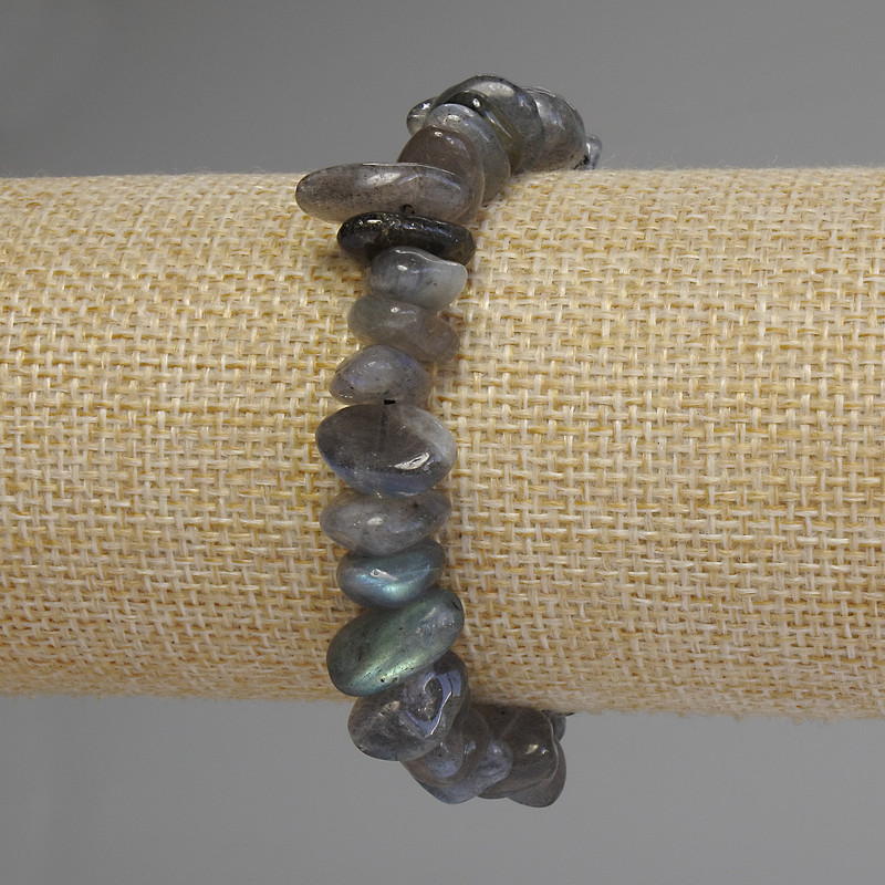 Labradorite faceted bracelet, diameter 11-15×3-6 mm, length 18 cm stretch
