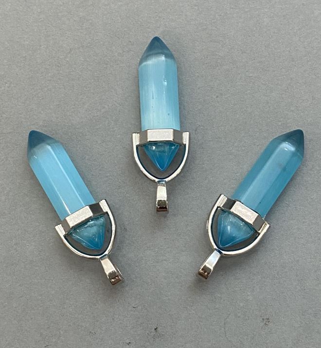 Cat's Eye Pendant Hexagonal Crystal Ball 8x31x41 mm+