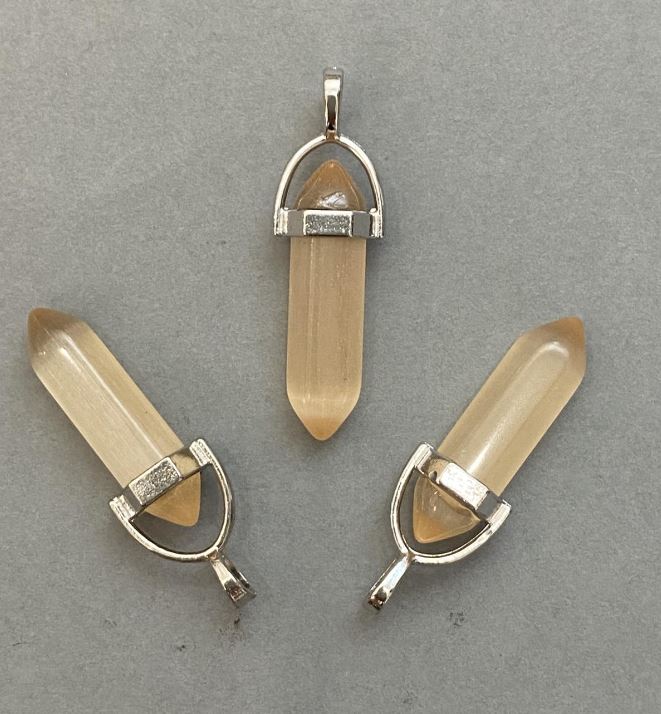 Cat's Eye Pendant Hexagonal Crystal Ball 8×31×41 mm+