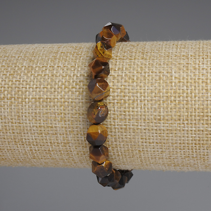 Tiger's Eye Bracelet, Faceted 8x7mm, length 18 cm, stretch