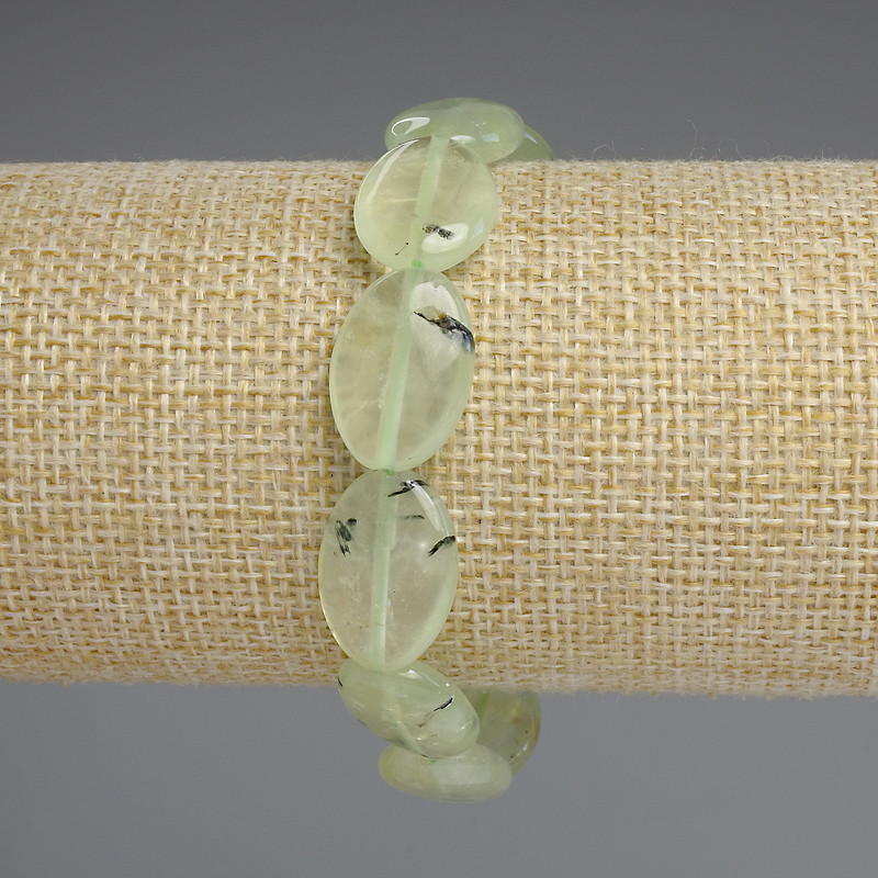 Prenite Oval Bracelet, beads about 18×13 mm, 18 cm length, elastic base